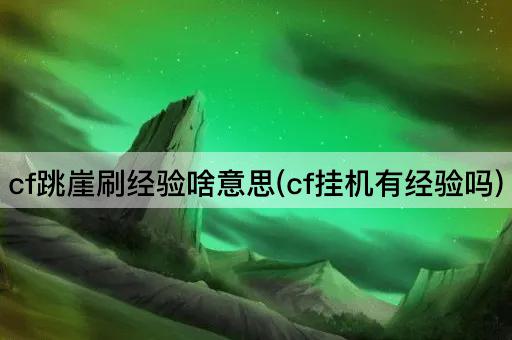cf跳崖刷经验啥意思(cf挂机有经验吗)