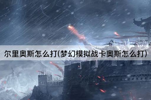 尔里奥斯怎么打(梦幻模拟战卡奥斯怎么打)