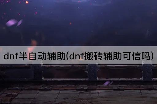dnf半自动辅助(dnf搬砖辅助可信吗)