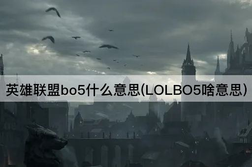 英雄联盟bo5什么意思(LOLBO5啥意思)